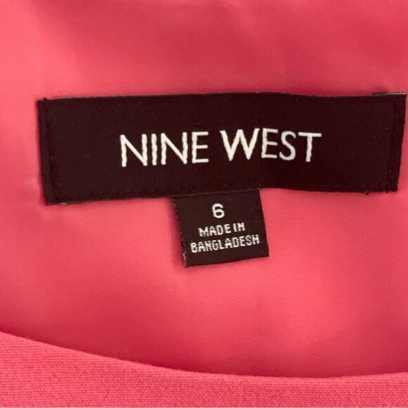 NINE WEST Fit & Flair Hot Pink Dress Sz 6 NWOT - Picture 3 of 5